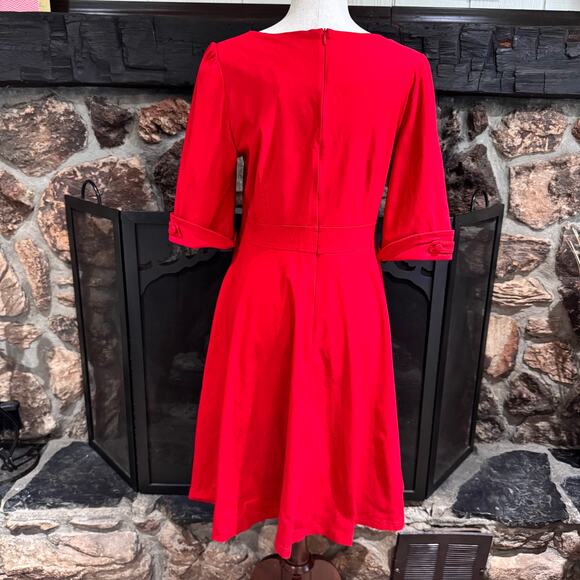 MIUSOL Retro Style Fit & Flare Stretchy Dress Red Classic Romantic Rockabilly XL - Picture 3 of 10